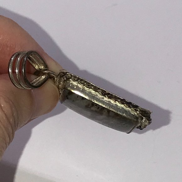 Sterling Silver Picasso Jasper Pendant with Chain Detail - Picture 4 of 5